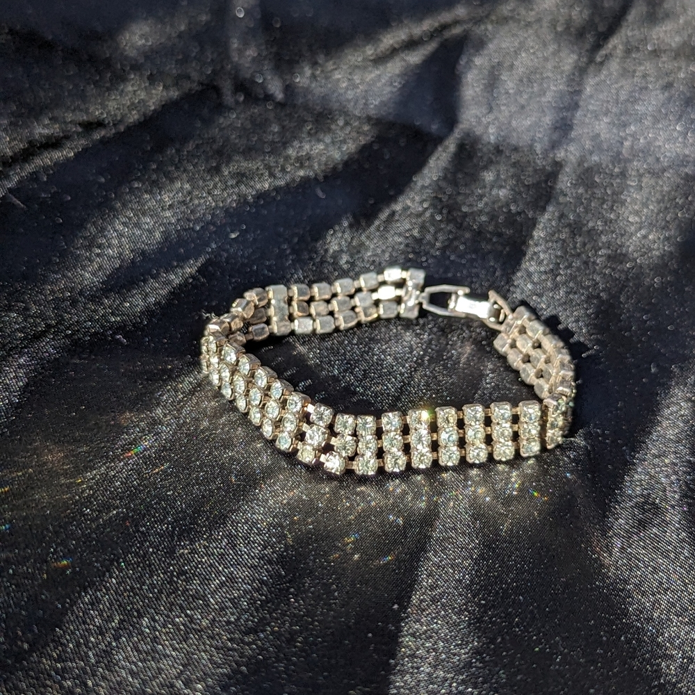 3 strand rhinestone bracelet costume jewelry